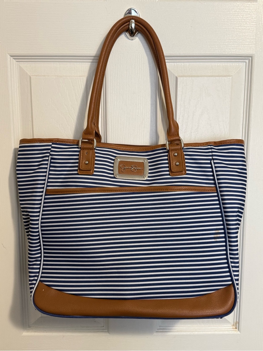 Striped Navy & White Jessica Simpson Tote